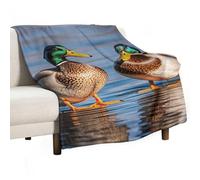 Two Mallard Ducks Blanket Soft Flannel Throw Blanket 40"x60", Lightweight Decorative Blankets Warm Cozy Blankets for Couch, Bed, Camping & Travel, Ideal Gifts for Women Men