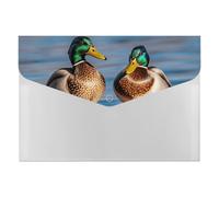 Two Mallard Ducks File Folder 6-Pocket, Waterproof Accordion File Organizer with Snap Closure, Expanding Document Holder for Office, Home