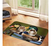 two mallard ducks print PU Leather Feeding Mat for Dogs Cats Pet Food Mat Absorbent Non-Slip Rubber Bottom