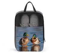 Two Mallard Ducks Shoe Bag Waterproof & Breathable Shoe Pouch for Travel, Portable Carry Case for Sports Sneakers, Gym, Vacation