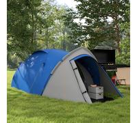 Outsunny Two-Man Camping Tent Dome Tent with Weatherproof Shell, Vestibule & Windows, for Fishing & Hiking, Blue and Grey