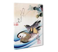 Two Mandarin Ducks By Utagawa Hiroshige Canvas Print | Gallery Wrapped 30mm Frame Wall Art | 20x14 inches | Ready to Hang | Asian Bird Picture | Living Room Bedroom Lounge Office