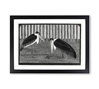 Two Maraboo Birds by Samuel De Mesquita Framed Print | A2 Black Framed Wall Art | Ready to Hang | Modern Nature Picture | Living Room Bedroom Lounge Office