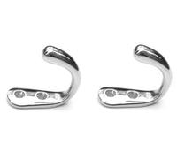Two Marine Grade Stainless Steel Single Wardrobe Hooks