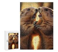 Two Marmots Sunset Wooden Jigsaw Puzzles for Adults Funny Intelligent Games Home Decor Artwork for Home Office
