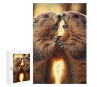 Two Marmots Sunset Wooden Jigsaw Puzzles for Adults Funny Intelligent Games Home Decor Artwork for Home Office
