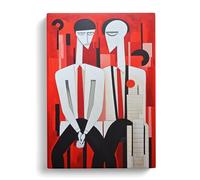 Two Men in Love Art Informel Art Canvas Print | Gallery Wrapped 30mm Frame Wall Decor | 30x20 inches | Ready to Hang | Contemporary People Picture | Living Room Bedroom Lounge Office