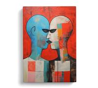 Two Men in Love Contemporary Art Canvas Print for Living Room Bedroom Home Office Décor, Wall Art Picture Ready to Hang, 30x20 Inch (76x50 cm)
