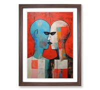 Two Men in Love Contemporary Framed Print | A2 Walnut Framed Wall Art | Ready to Hang | Contemporary Love Picture | Living Room Bedroom Lounge Office