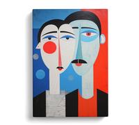 Two Men in Love Dadaism Art Canvas Print | Gallery Wrapped 30mm Frame Wall Art | 30x20 inches | Ready to Hang | Contemporary People Picture | Living Room Bedroom Lounge Office