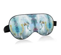 Two Mermaids Dolphins Sea Turtle Undersea World Eye Masks Cover Blocks Light Sleep Mask Shade Cover Blindfold Relaxing Eyeshade Cover with Adjustable Head Strap for Men Women Kids