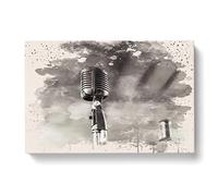 Two Microphones Music Canvas Print for Living Room Bedroom Home Office Décor, Wall Art Picture Ready to Hang, 30 x 20 Inch (76 x 50 cm)