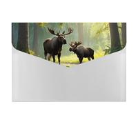 Two Moose Deers Multi-Pocket File Organizer, Expanding Accordion Folder for Portable Document Storage