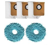 Two Mop Cloths And Three Replacement Bags For Conga 9990 AI Spin Ultra Power Home Wash Compatible With 9590 10090 Spin Easy Swap Design