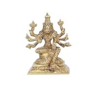 Two Moustaches Brass 4.5 Inches Varahi Statue, Weight - 700 Grams, Varahi Amman Statue, Brass God Idols, Golden, Standard, Pack of 1