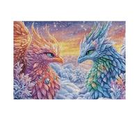 Two Mythical Birds in Snowy Mountains 300 Piece Jigsaw Puzzle For Men Cognitive Development Adults Anxiety Memory Care Mothers Valentines Gift High-grade Rigid Cardboard 300 PCS