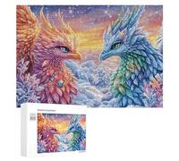 Two Mythical Birds in Snowy Mountains 300 Piece Jigsaw Puzzle for Seniors Indoor Puzzle Game Memory Support Gift for Appreciation 300 PCS