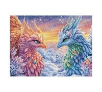 Two Mythical Birds in Snowy Mountains 500 Pc DIY Jigsaw Puzzle Puzzles for Adults Teens Hard Challenging Team Building Stress Reducing Autumn Premium Quality Material 500 PCS