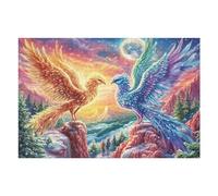 Two Mythical Birds on Starry Cliffs 1000-piece Jigsaw Puzzle Set Family Puzzle Lovers Brain Training Indoor Game Family Game Night Summer Gift Durable Board 1000 PCS