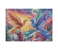 Two Mythical Birds on Starry Cliffs 300 Piece Jigsaw Puzzle for Adults Teens Gaming Break Activity Mental Reset Colourful Design Great Gift for Gamers 300 PCS