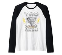 Two Nado Tornado Storm Chaser Weather 2yr 2nd Birthday Boys Raglan Baseball Tee