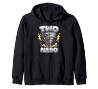 Two Nado Tornado Storm Chaser Weather 2yr 2nd Birthday Boys Zip Hoodie