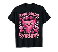 Two-Nado Warning Tornado 2nd Birthday 2 Year Old Girl Kids T-Shirt