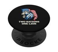Two Nations One Lion - USA Israel Patriotic Design PopSockets Adhesive PopGrip