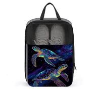 Two Neon Sea Turtles Shoe Bag for Travel Daily Use Anti-dust Storage Carrier Golf Shoe Pouch