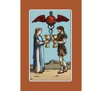Two of Cups - Tarot Card Notebook - Card No.42 (Color Ed.): A5 Ruled Lined Tarot Journal Diary Sketchbook Notebook - Two of Cups (Partnerships and Unity)
