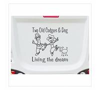 Two Old Codgers and a Dog Living The Dream Caravan Motorhome Sticker Choice of Colour Personalised 550 x 550mm BB484