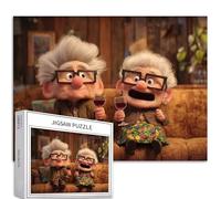 Two Old Ladies Drinking 1000 Piece Jigsaw Puzzles for Adults Sofa Scene Art Jigsaw Puzzle Colorful DIY Puzzles for Home Decoration Gifts Family Puzzle Perfect for Game Nights 27×20 Inches