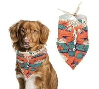 Two Orange Cats Pet Scarf Adjustable Pet Accessories Triangular Scarf Washable Floral Print Puppy Bib Bandana Stylish Comfortable Cat Scarves for Holiday Scarfs