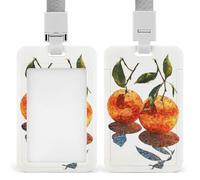 Two Oranges in Disco Balls Mosaic Tiles ID Badge Holder Retractable Clip Card Holder Card Protector Name Badge Name Tag for Work Office Doctor Nurse