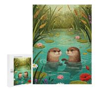 Two Otters in A Pond Jigsaw Puzzle, 500 PCS, Indoor Activity for The Home, Screen-free Entertainment for Adults And Families