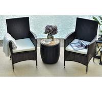 Two Outsunny Rattan-Effect Armchairs: Grey