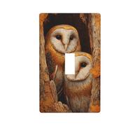 Two Owls in The Hollow Light Switch Cover Decorative Single Toggle 1 Gang Wall Plate for Kitchen Farmhouse Bedroom Bathroom Art Decor