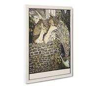 Two Owls On A Wall By Theo Van Hoytema Canvas Print | Gallery Wrapped 30mm Frame Wall Art | 20x14 inches | Ready to Hang | Classic Bird Picture | Living Room Bedroom Lounge Office