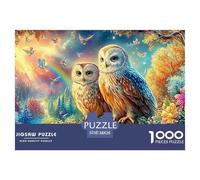 Two Owls, Rainbow, Birds, Vibrant Landscape 1000 Piece Jigsaw Puzzle Owl Great Gift for Elders, Seniors, Adults & Kids 38x26cm/1000pcs