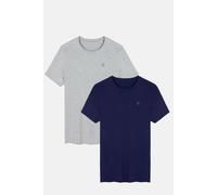 Two Pack "Grey Marl and Navy" Bamboo T-Shirts British Boxers Light Grey XXL