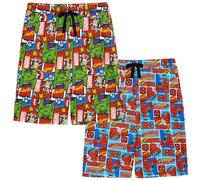 Two Pack Men's Lounge Shorts - Spider-Man, the Hulk, Captain America, Iron Man & Thor - 100% Cotton