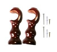Two-Pack of Wooden Rod Brackets Curtain Rod for Bay and Home Decor | Sturdy Br Window