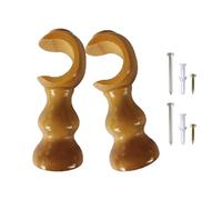 Two-Pack of Wooden Rod Brackets Curtain Rod for Bay and Home Decor | Sturdy Br Window