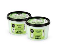 TWO PACK Organic Shop Body Cream Antioxidant Matcha and Basil, 250 ml x 2 | Natural body cream for nourished & moisturised skin.