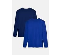 Two Pack "Royal Blue and Navy" Bamboo Long SleeveT-Shirts British Boxers Navy XL