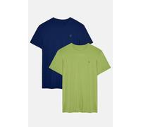 Two Pack "Tarragon and Navy" Bamboo T-Shirts British Boxers Olive S
