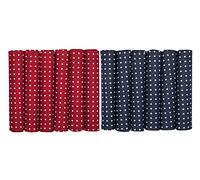Two Packs of 6 Spotted Cotton Handkerchiefs Navy Blue and Deep Red with White Spots