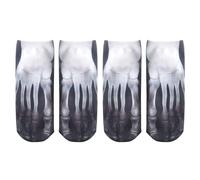 Two Pairs 3D Pattern Manicure Print Socks Flip Flop Funny Hidden Running Socks Women Personalized Character Socks for Toddlers (Black, M)