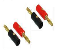 Two Pairs Of Banana Plugs Audio Speaker Cable Gold Plated Audio Connectors Jack