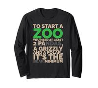 Two Pandas, A grizzly And A Polar Bear Funny Zookeeper Long Sleeve T-Shirt
